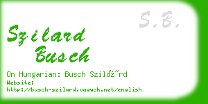 szilard busch business card